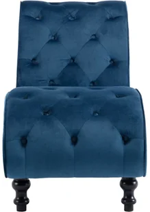 vidaXL Szezlong, niebieski, tapicerowany aksamitem - Szezlongi - miniaturka - grafika 4