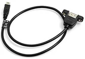 Kable USB - System-S Mini USB 5Pin Kabel na USB Typ A 2.0 Gniazdo Panel Mount 50cm - miniaturka - grafika 1