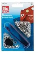 Artykuły kaletnicze - PRYM Oczka fi4mm Srebrne 50szt przyrząd PRYM 5009 - miniaturka - grafika 1