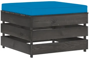 vidaXL Modułowy stołek z poduszką impregnowane na szaro drewno 3068136 - Pufy i podnóżki - miniaturka - grafika 3