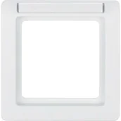 Klawisze i ramki - Hager Polo sp. z o.o. Ramka 1-krotna z polem opisowym śnieżnobiały aksamit Q.1 10116019 - miniaturka - grafika 1