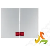 Klawisze i ramki - Hager BERKER K.5 Klawisz 2 podwójny z czerwoną soczewką do wyłącznika 2-klawiszowego aluminium 14377003 14377003/HAG - miniaturka - grafika 1
