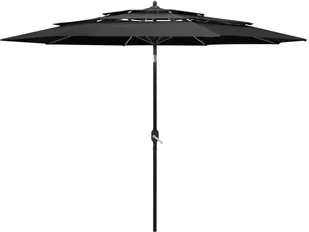 vidaXL 3-poziomowy parasol na aluminiowym słupku, antracytowy, 3 m 313870 - Parasole ogrodowe - miniaturka - grafika 2