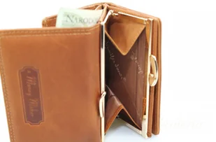 Monkey Maker Portfel Damski Skórzany 12 cm Klamra I Klapka Skóra Naturalna - Portfele - miniaturka - grafika 2