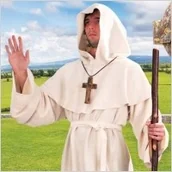 Repliki - akcesoria - Płatnerze SZATA MNICHA Z KAPTUREM BIAŁA STROJE HISTORYCZNE WS100298 - miniaturka - grafika 1