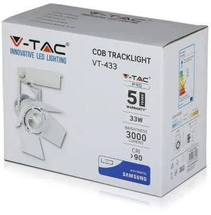 v-tac Oprawa 33W LED V-TAC Track Light SAMSUNG CHIP CRI90+ Biała VT-433 5000K 2640lm - Oprawy, klosze i abażury - miniaturka - grafika 4