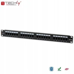 Techly Techly Patch panel 1U UTP 24xR J45 Cat.5e czarny 022861 - Pozostałe akcesoria sieciowe - miniaturka - grafika 4