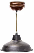 Lampy sufitowe - Relaxdays Industrial 10018907 lampa wisząca, regulacja wysokości, materiał: lakierowany metal, drewno 10018907 - miniaturka - grafika 1