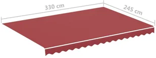 VidaXL Lumarko Zapasowa tkanina na markizę, burgundowa, 3,5x2,5 m 311966 VidaXL - Markizy - miniaturka - grafika 6
