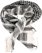 Apaszki i szaliki damskie - Szal Chusta Arafatka Kefija 110x110 Biała Czarna - miniaturka - grafika 1