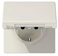 Gniazdka elektryczne - Jung JUNG gniazdo wtykowe z zestykiem ochronnym 16 A 250 V nietłukące z zabezpieczeniem przed dotykiem i rozkładana pokrywa seria LS Biały, 1 sztuka, LS 1520 BFKIKL - miniaturka - grafika 1