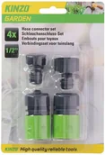 Węże ogrodowe i zraszacze - KINZO Kinzo - Złącza do węża ogrodowego 1/2 4 szt. 8711252131375 - miniaturka - grafika 1