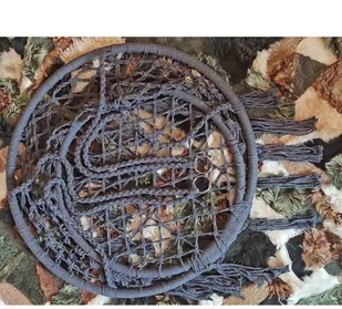 SASKA GARDEN Hamak ażurowy fotel wiszący 80x60cm luxe z poduszką szary 1026954 - Fotele ogrodowe wiszące - miniaturka - grafika 14