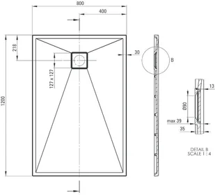Deante Brodzik prostokątny 120x80cm CORREO KQR T44B - Brodziki prysznicowe - miniaturka - grafika 8