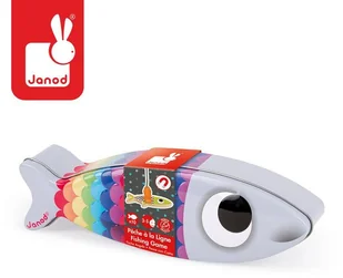 Janod Zestaw do łowienia magnetyczny drewniany 10 rybek Sardynka, - Klocki - miniaturka - grafika 2