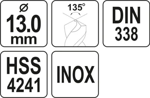 Yato WIERTŁO DO METALU HSS PREMIUM 13,0MM DO WIERCENIA W STALI INOX YT-44237 - Wiertła - miniaturka - grafika 4