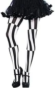Stroje karnawałowe - Leg Avenue Przesunięcie legavenue rajstopy czarno-biały w paski, czarny/biały 790422007 - miniaturka - grafika 1