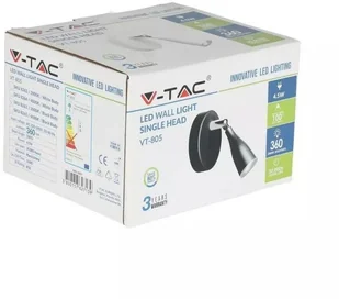 v-tac Kinkiet V-TAC 4.5W LED Czarny VT-805 4000K 360lm - Lampy ścienne - miniaturka - grafika 6