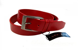 Pas-Max Pasek Skórzany (PL) CZERWONY Gładki Skóra Licowa EXTRA 40 mm - Paski - miniaturka - grafika 3