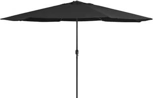 vidaXL Parasol ogrodowy na metalowym słupku 400 cm czarny  47384 - Parasole ogrodowe - miniaturka - grafika 2
