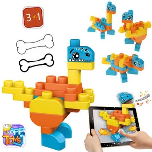 Chicco Interaktywne klocki dinozaury 30 szt. 8058664012909 - Klocki - miniaturka - grafika 2