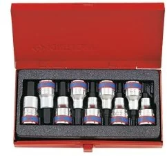 KING TONY Komplet 4110pr sześciokątny klucz nasadowy, 9-częściowy zestaw, 1/2 cala (12,7 MM) 4110PR - Akcesoria do elektronarzędzi - miniaturka - grafika 2