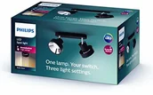 Lampy sufitowe - Philips Bukko Plate/Spiral Black 2x4.3W Listwa oświetleniowa 915005687501 - miniaturka - grafika 1