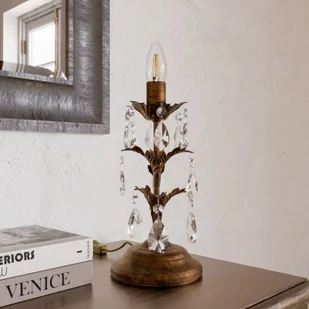 Euluna Lampa stołowa Teresa z kryształkami, bez klosza - Lampy stojące - miniaturka - grafika 2