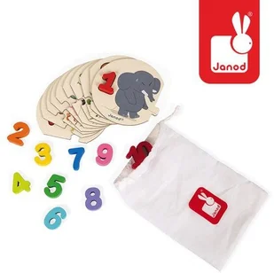 Janod Drewniane Puzzle Uczę się Liczyć Cyferki - Układanki dla dzieci - miniaturka - grafika 20