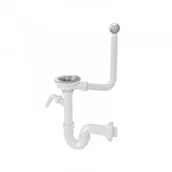 Syfony - LAVEO OKS 223A Syfon 3,5"Z przelewem bez korka Do zlewozmywaka granitowego i kompozytowego 1 komorowego Syfon oszczędzający miejsce w szafce typ Space Saving - miniaturka - grafika 1