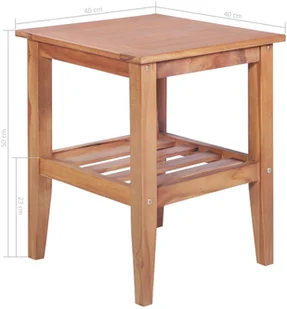 vidaXL Stolik kawowy, 40x40x50 cm, kwadratowy, lite drewno tekowe - Ławy i stoliki kawowe - miniaturka - grafika 6