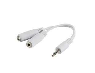 LANBERG LANBERG Adapter Jack (M) -> Jack (F)x2 10cm biały AD-0024-W - Złącza, przejściówki, adaptery - miniaturka - grafika 2