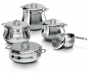 Zestawy garnków i patelni - Barazzoni Tummy bateria 10 sztuki, ze stali nierdzewnej 18/10 ze spodem sandwich, przeznaczony do płyt indukcyjnych, Made in Italy 001910 - miniaturka - grafika 1