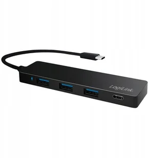 LogiLink Hub USB-C 3.1 4-porty ultra slim, czarny - Switche - miniaturka - grafika 2