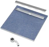 Odpływy liniowe - Schedpol Odpływ liniowy płyta spadkowa 80x80 cm ruszt STAMP 10.021/OLSP - miniaturka - grafika 1