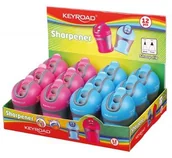 Temperówki - KEYROAD Temperówka KEYROAD Color Mate, plastikowa, podwójna, z pojemnikiem, ostrzenie w szpic, display, mix kolorów KR971584 - miniaturka - grafika 1