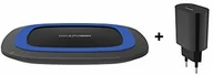 Ładowarki do telefonów - Realpower 257640 bezprzewodowa ładowarka czarna/niebieska - miniaturka - grafika 1