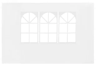 vidaXL Ścianki boczne z oknem do namiotu ogrodowego, 2 szt., PE, białe - Pawilony ogrodowe - miniaturka - grafika 6