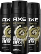 Dezodoranty i antyperspiranty męskie - Axe Dezodorant Gold Temptation bez soli aluminium, 150 ml, 3 sztuki w opakowaniu (3 x 150 ml) - miniaturka - grafika 1
