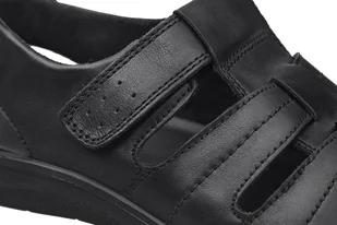 Imac Włoskie Półbuty 701100 2290/011 Black Czarne na rzepy męskie 21028 - Półbuty męskie - miniaturka - grafika 5