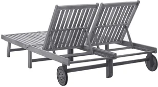 vidaXL Leżaki, 2 szt., lite drewno akacjowe 311874 - Leżaki ogrodowe - miniaturka - grafika 4