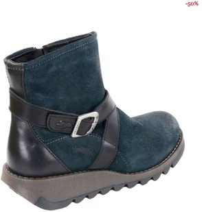 Fly London Botki SAKE Dark Petrol Black Pampa Rug P142418027 - Botki damskie - miniaturka - grafika 4