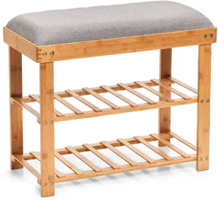 Zeller ZELLER STOJAK NA BUTY Z 2 PÓŁKAMI 60 X 29 X 50 CM SZARY DREWNO BAMBUSOWE 14235 - Pudła i pojemniki do przechowywania - miniaturka - grafika 2