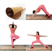 Maty do jogi - Korkowa mata do ćwiczeń Fitnes Jogi pilates Korek - miniaturka - grafika 1