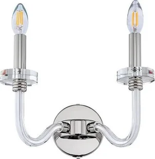 Nowodvorski Pałacowa LAMPA ścienna HAMPTON 8155 świecznikowa OPRAWA metalowy kinkiet chrom przezroczysty 8155 - Lampy ścienne - miniaturka - grafika 2