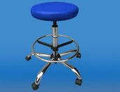 Meble i wyposażenie gabinetów medycznych - Corrado Polska CRM-TL3 taboret medyczny regulowany na kółkach TABORET PODNÓŻEK CHROM - miniaturka - grafika 1