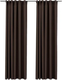 vidaXL Zasłony stylizowane na lniane, 2 szt., taupe, 140x245 cm - Zasłony - miniaturka - grafika 6