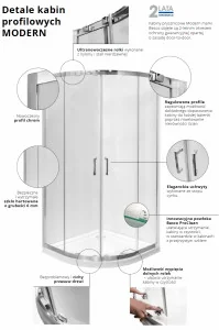 Besco Modern 165 niska 90x90 - Kabiny prysznicowe Besco Modern 165 niska 90x90 - Kabiny prysznicowe - miniaturka - grafika 5