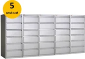 Szafy biurowe - Kart-Map 5 szaf kartotekowych KOP/6 B5 RAL 7035 z 6 szufladami 2-rzędowymi KOP/6 5 sztuk - miniaturka - grafika 1