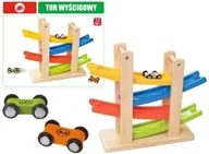 Tory, garaże, parkingi - Tor drewniany edukacyjny zjeżdżalnia z samochodami - miniaturka - grafika 1